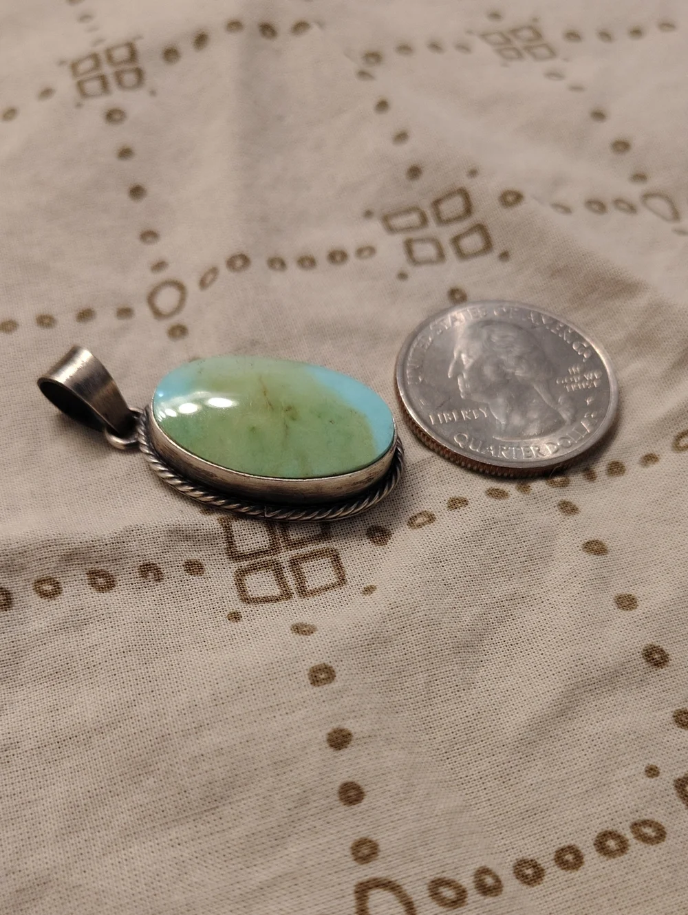 Scott Skeets Palomino Turquoise Pendant
